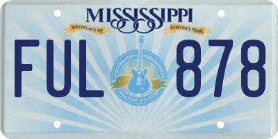 MS license plate FUL878