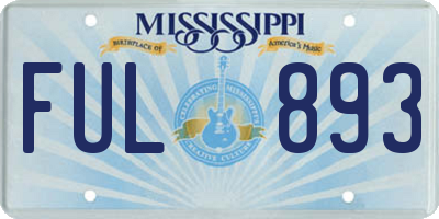 MS license plate FUL893