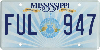 MS license plate FUL947
