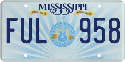 MS license plate FUL958