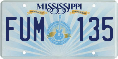 MS license plate FUM135