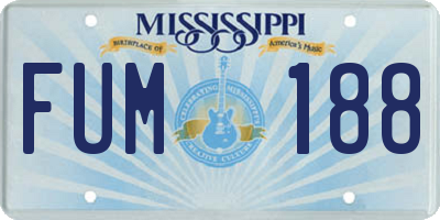 MS license plate FUM188