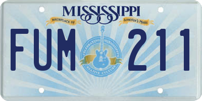 MS license plate FUM211