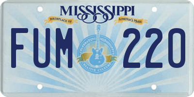 MS license plate FUM220