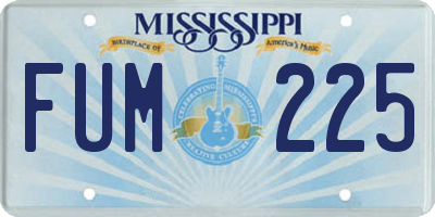 MS license plate FUM225