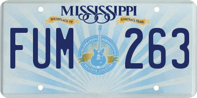 MS license plate FUM263