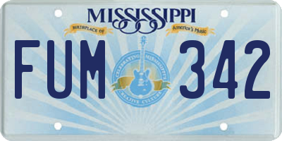 MS license plate FUM342