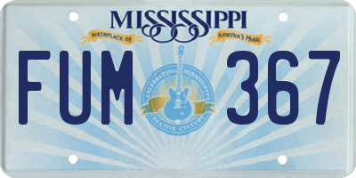 MS license plate FUM367