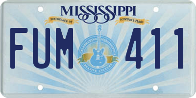 MS license plate FUM411