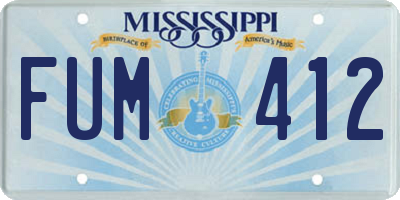 MS license plate FUM412