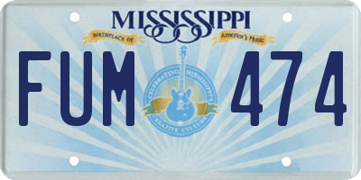 MS license plate FUM474