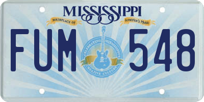 MS license plate FUM548