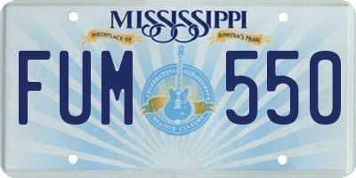 MS license plate FUM550