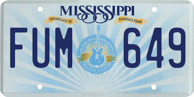 MS license plate FUM649