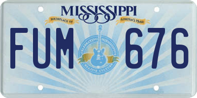 MS license plate FUM676