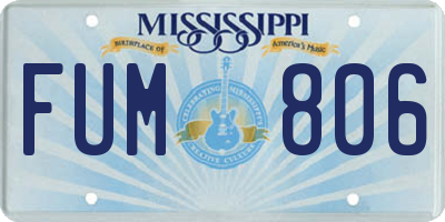MS license plate FUM806