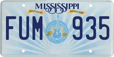 MS license plate FUM935