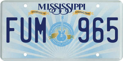MS license plate FUM965