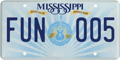 MS license plate FUN005