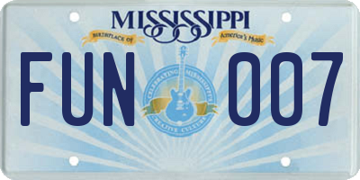 MS license plate FUN007