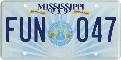 MS license plate FUN047
