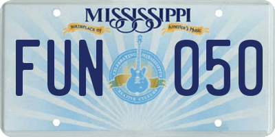 MS license plate FUN050