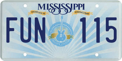 MS license plate FUN115