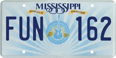 MS license plate FUN162