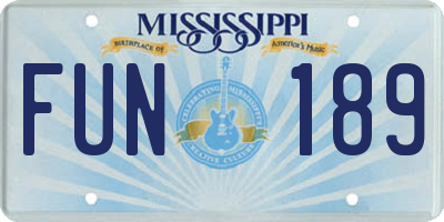 MS license plate FUN189