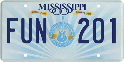 MS license plate FUN201