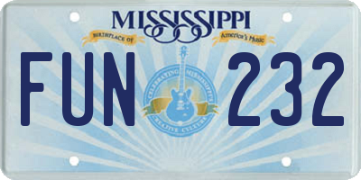 MS license plate FUN232