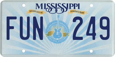 MS license plate FUN249
