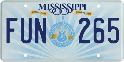 MS license plate FUN265