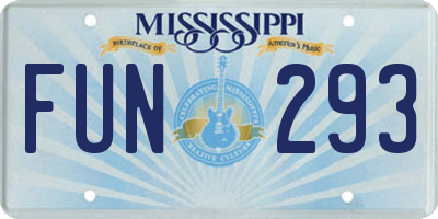 MS license plate FUN293