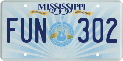 MS license plate FUN302