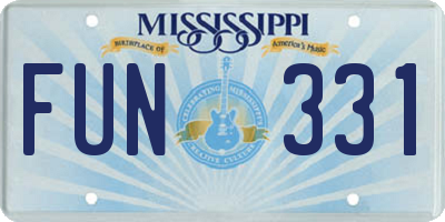 MS license plate FUN331