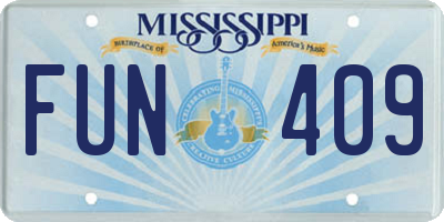 MS license plate FUN409
