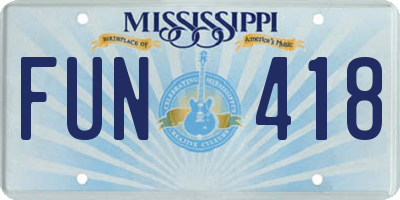 MS license plate FUN418