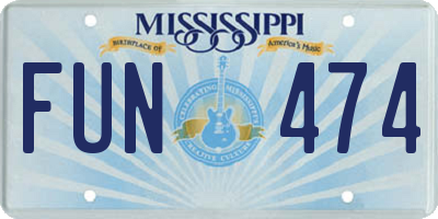 MS license plate FUN474