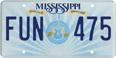 MS license plate FUN475