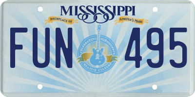 MS license plate FUN495