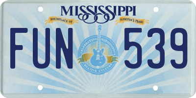 MS license plate FUN539