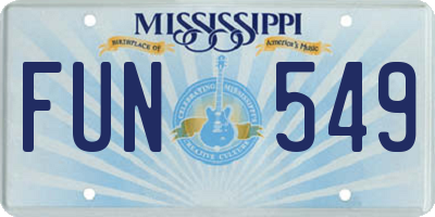 MS license plate FUN549