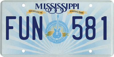 MS license plate FUN581