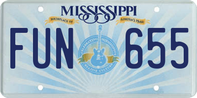 MS license plate FUN655