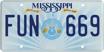 MS license plate FUN669