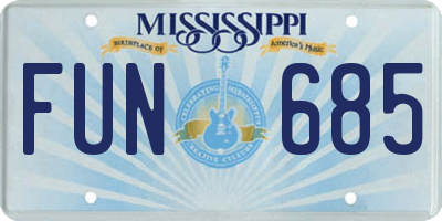 MS license plate FUN685
