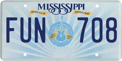 MS license plate FUN708