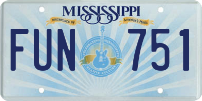 MS license plate FUN751