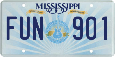 MS license plate FUN901